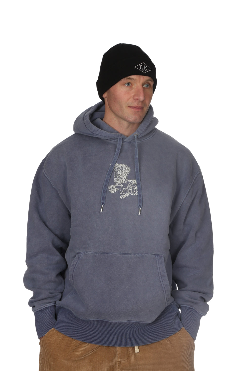 Tiki Seahawk Hoodie Blue Dyed