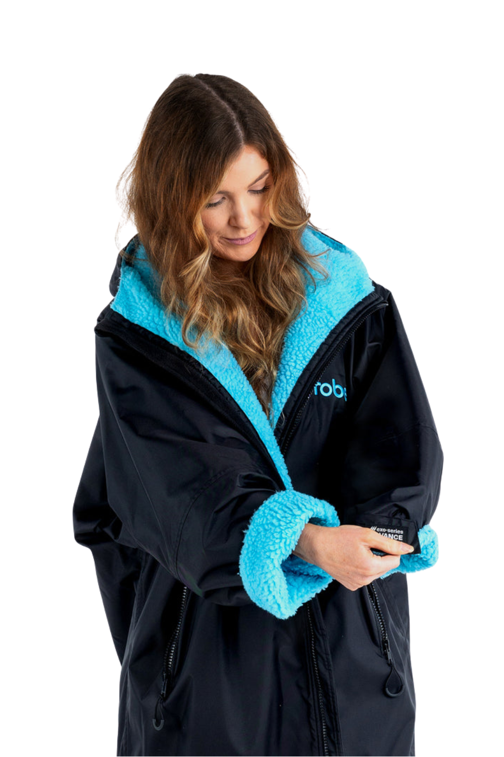 Dryrobe Adults Advance Long Sleeve Changing Robe Black/Blue