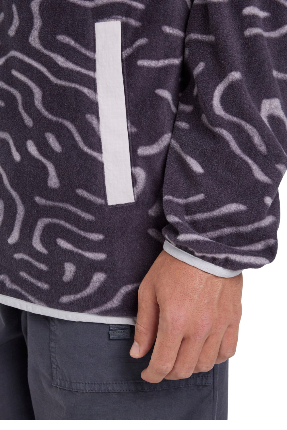 Quiksilver Mens No Destination Full Zip Micro Fleece Graystone Linear Stamp