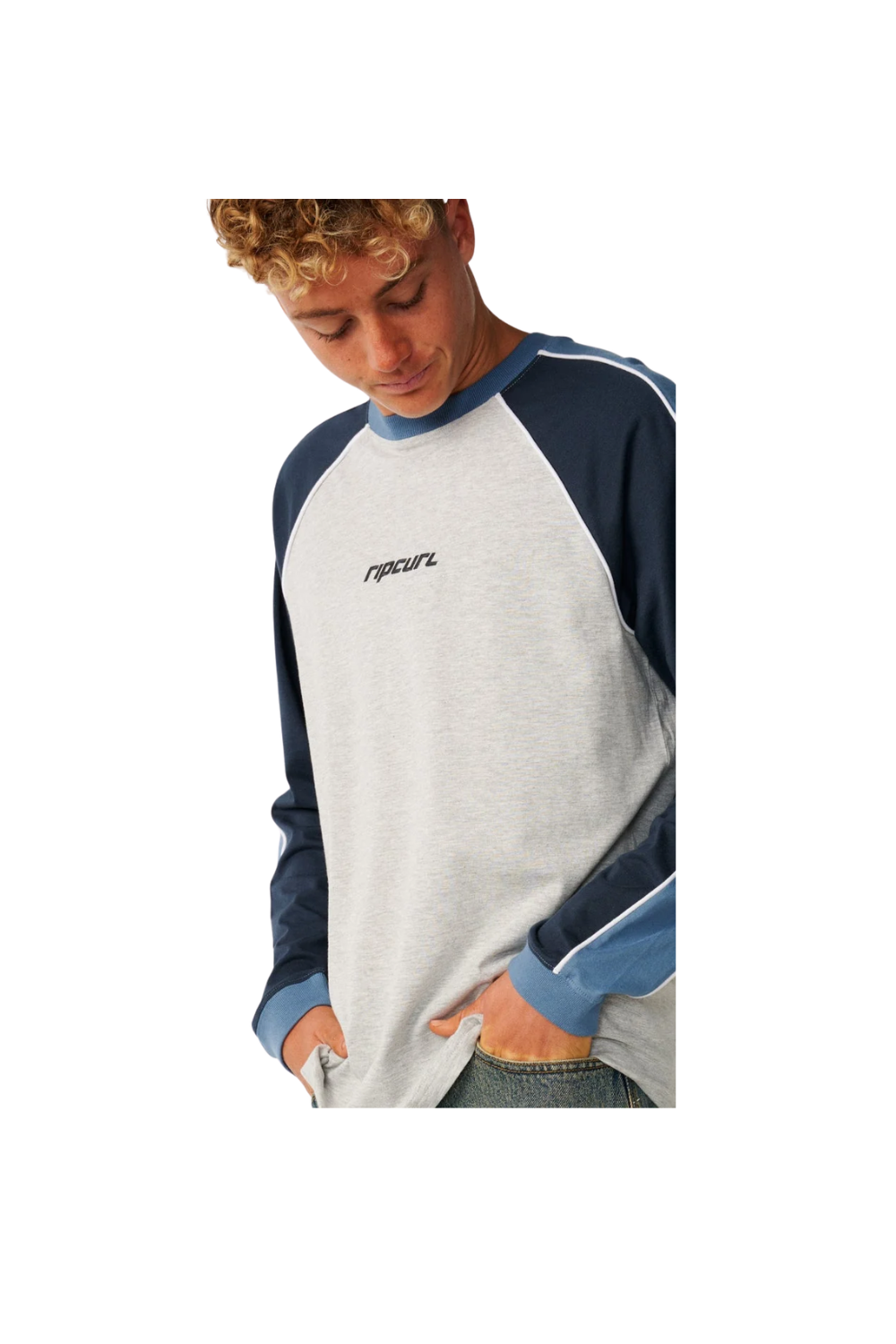 Rip Curl Archive Sandman Panel Mens Long Sleeve T-Shirt Grey Marle
