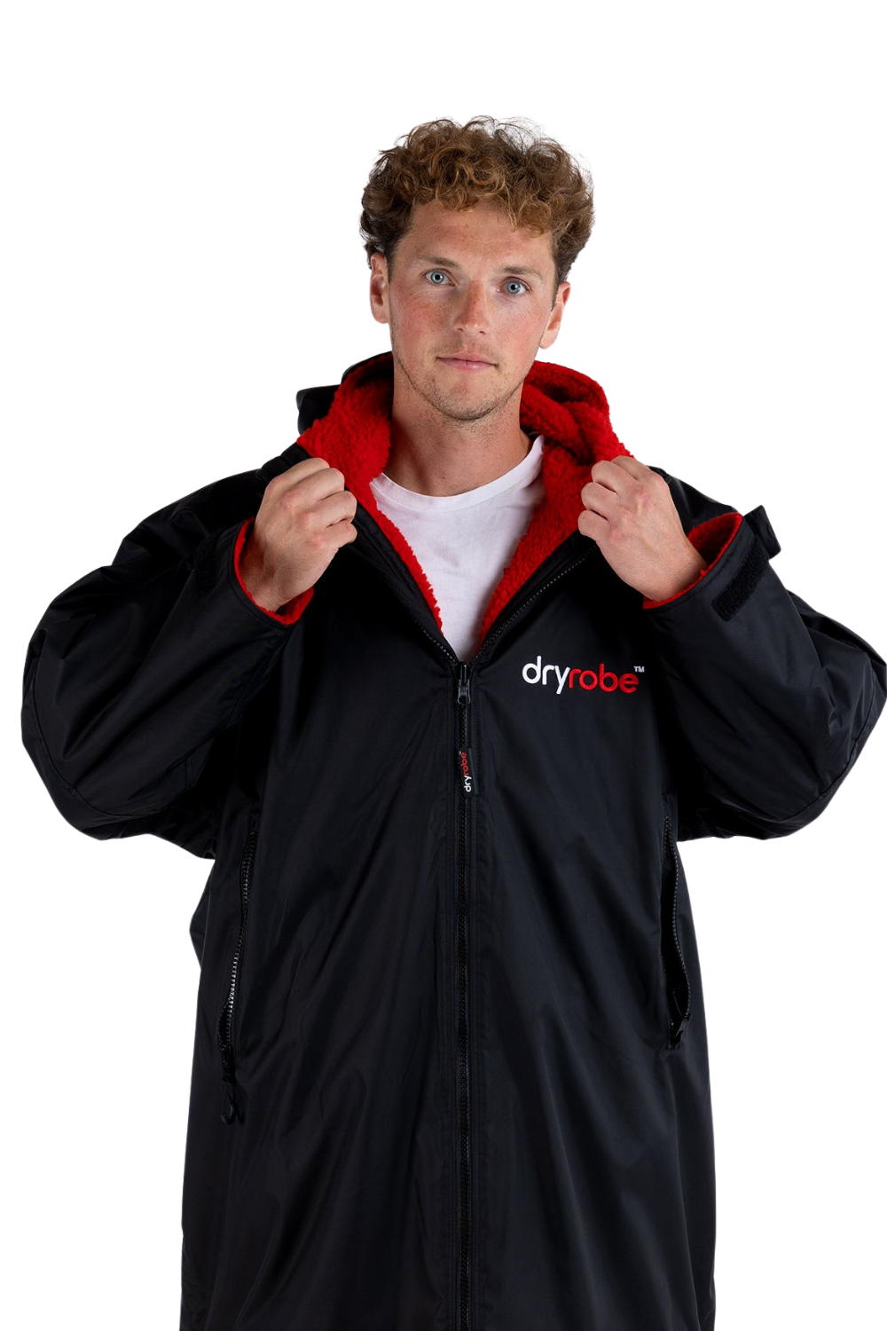 Dryrobe Adults Advance Long Sleeve Changing Robe Black/Red