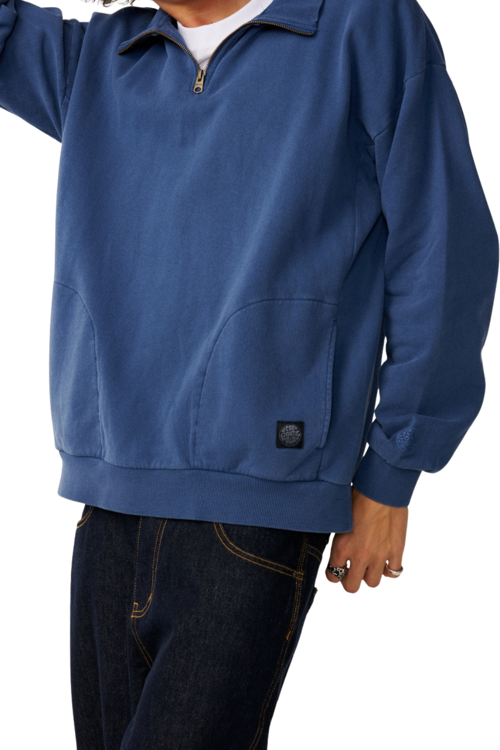 Rip Curl Premium Surf 1/4 Zip Crew Light Navy