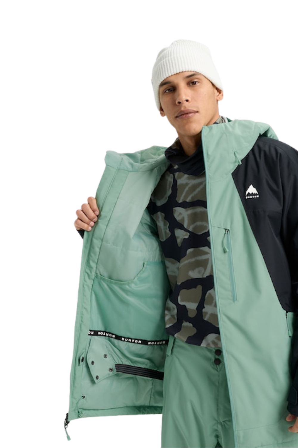 Burton Mens Reserve 2L Insulated Snow Jacket Soft Sage/True Black