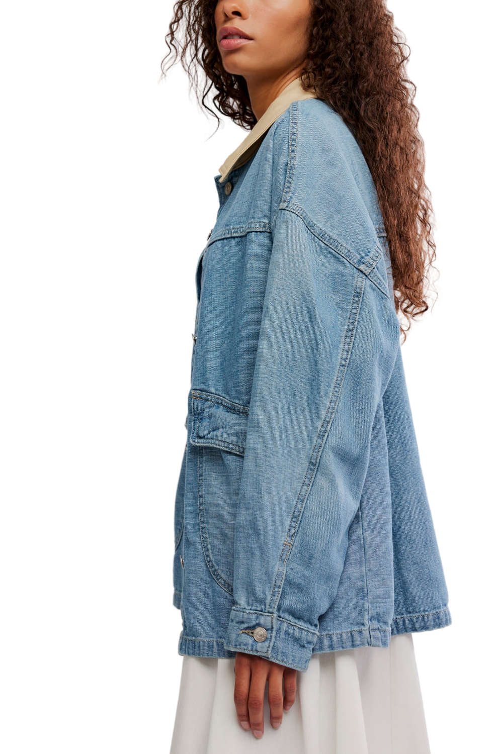 Free People Lemon Womens Denim Jacket Berry Blues