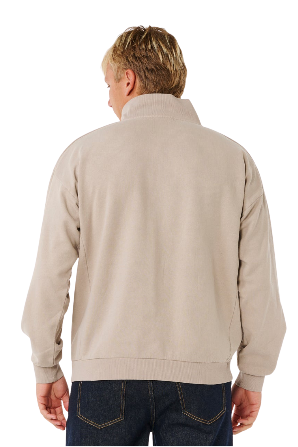 Rip Curl Premium Surf Mens 1/4 Zip Crew Stone