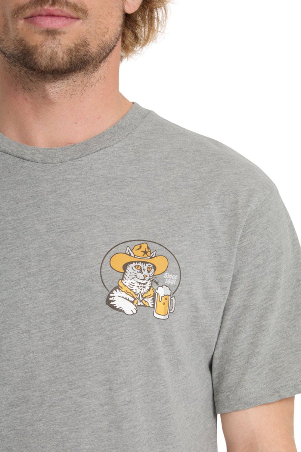 Volcom Meowdy Mens T-Shirt Heather Grey