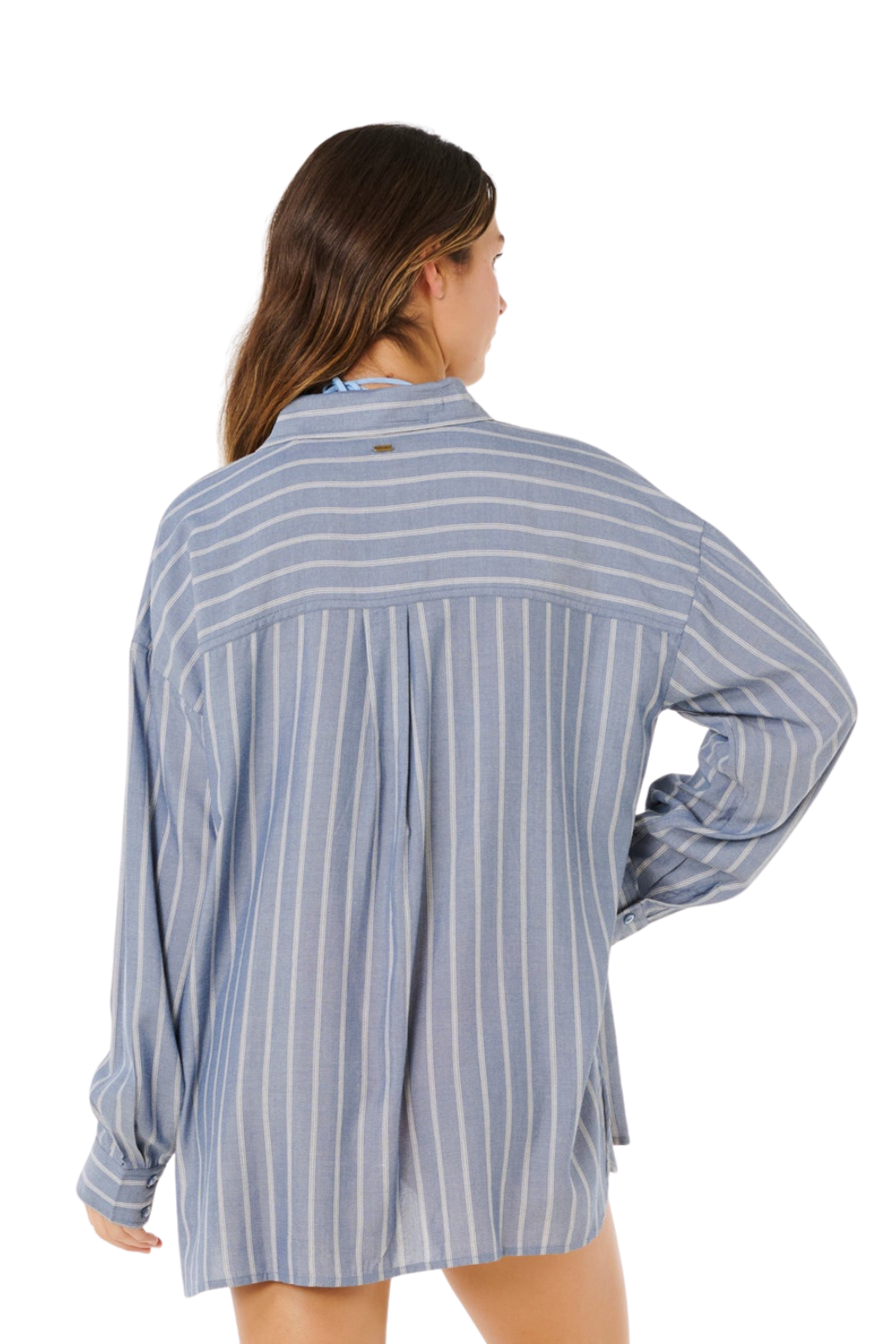 Rip Curl Beach Days Womens Pinstripe Shirt Dusty Blue