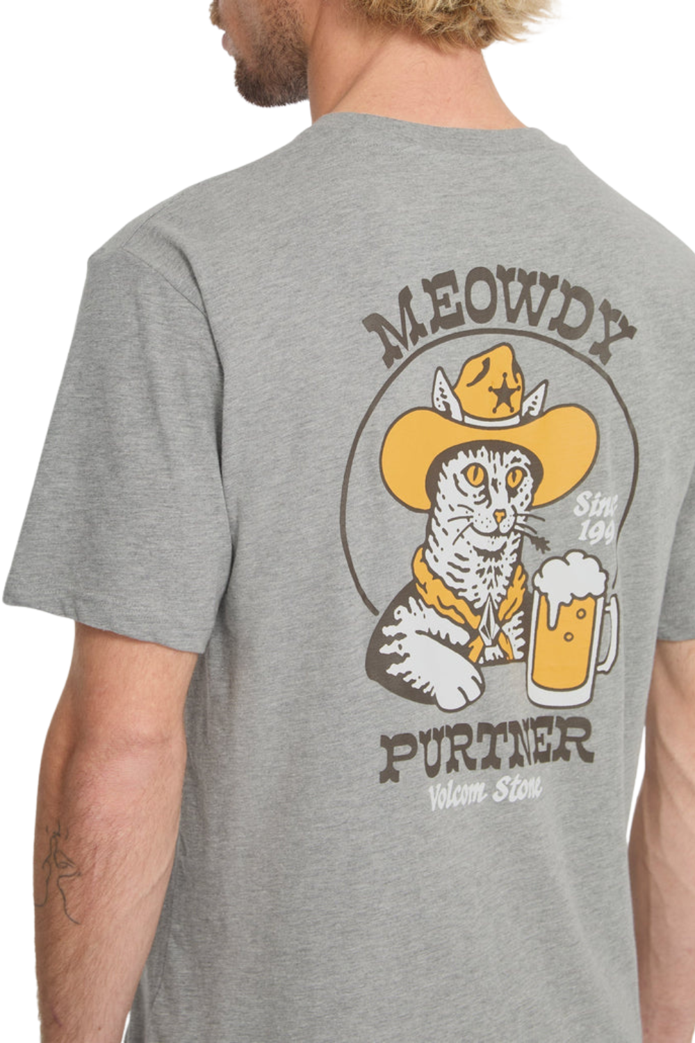 Volcom Meowdy Mens T-Shirt Heather Grey