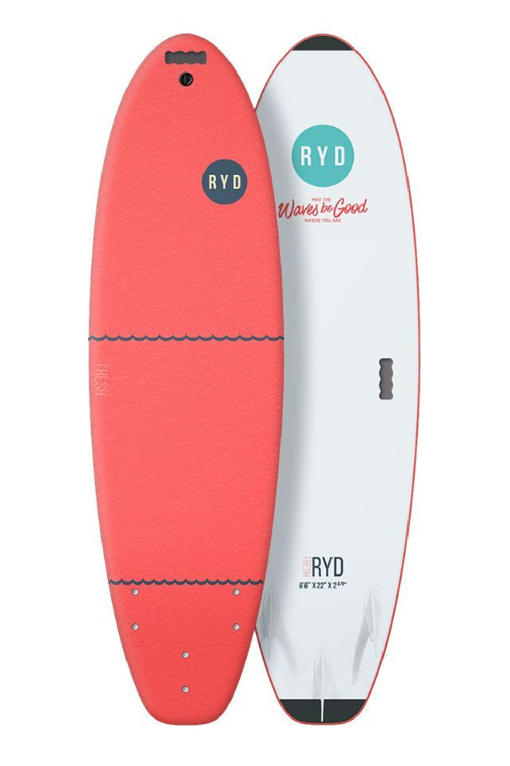 RYD Fresh Soft Top Surfboard Coral