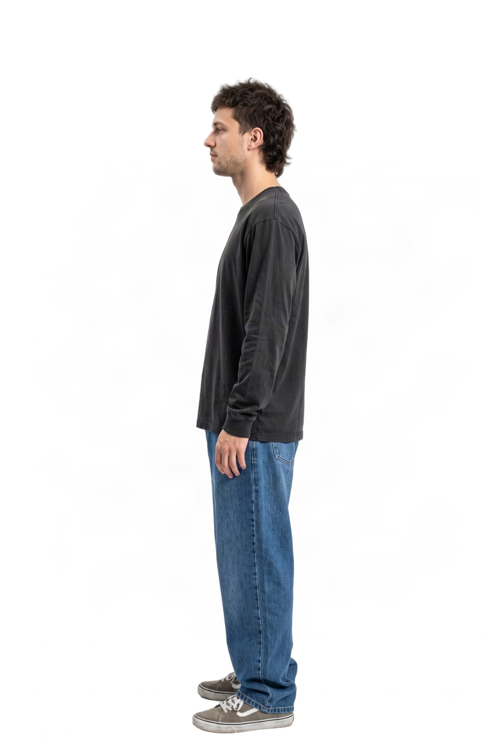 BamBooBay Seaplane Mens Long Sleeve T-Shirt Faded Olive Black