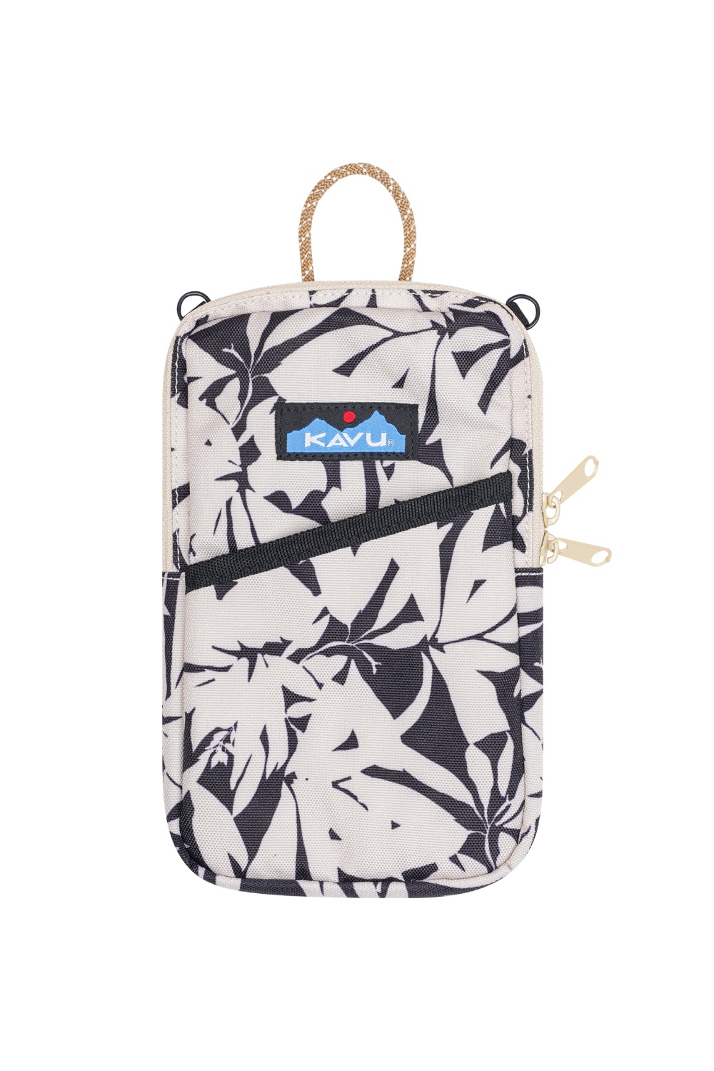 Kavu Essential Case Crossbody Bag Black/White Fronds
