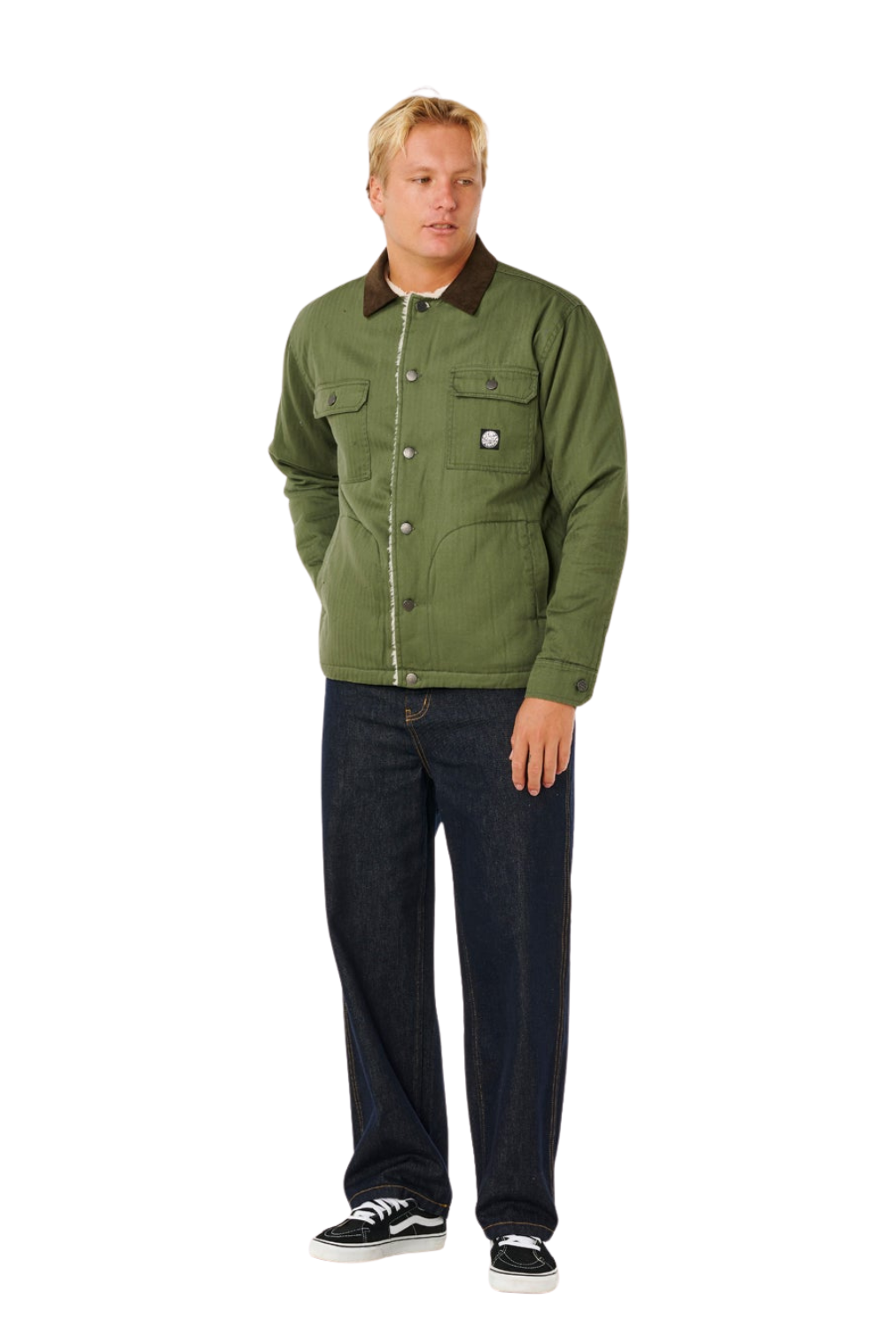 Rip Curl Premium Surf Mens Sherpa Jacket Dark Olive
