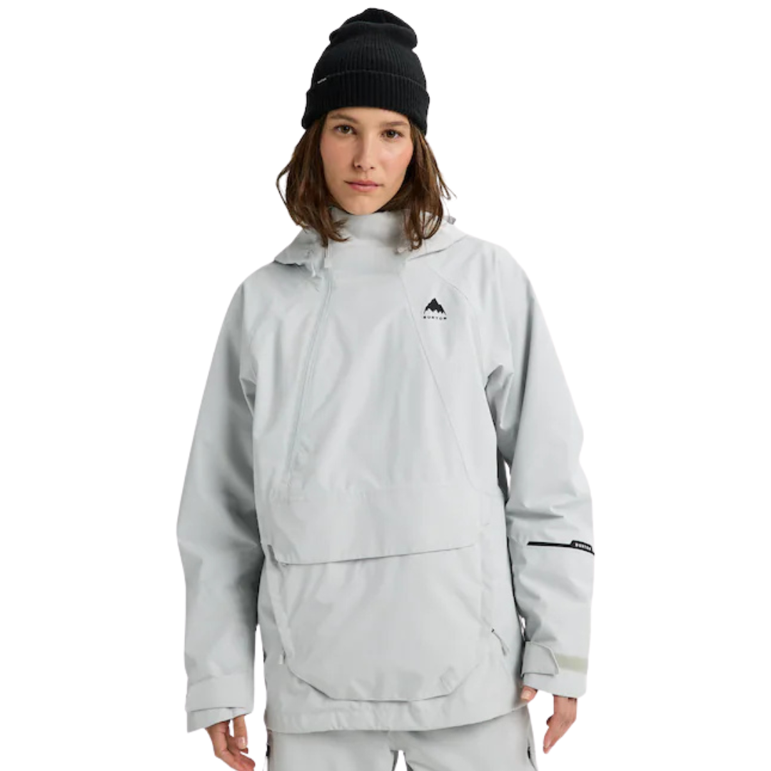 Burton Womens Reserve 2L Relaxed Snow Anorak Gray Cloud
