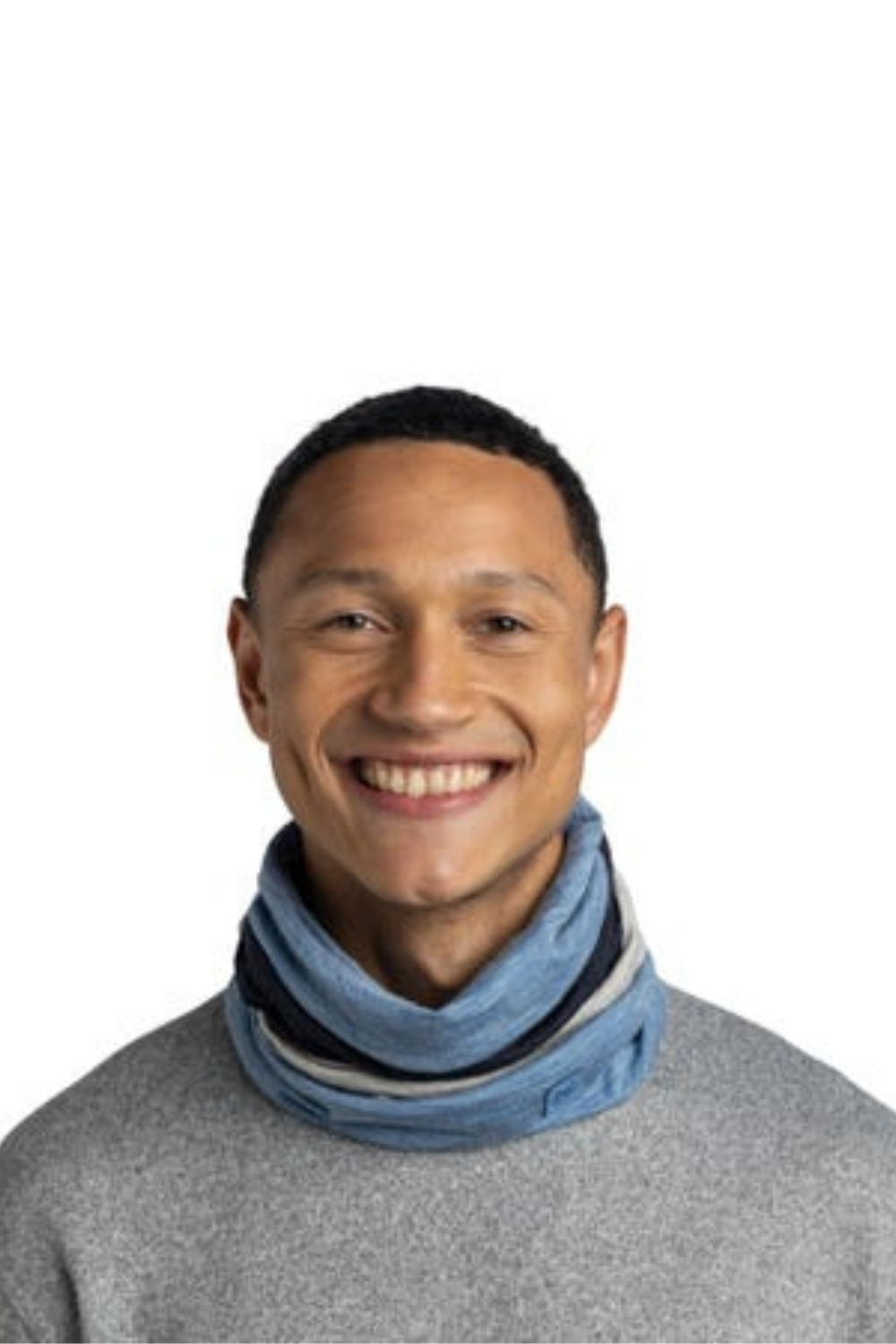 Buff Merino Move Multifunctional Neckwear Block Lake Blue