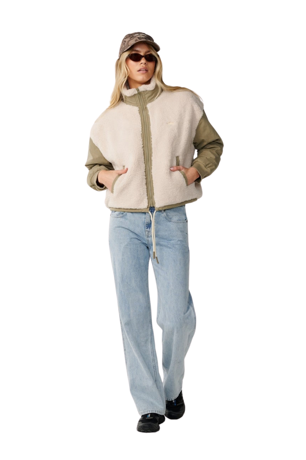 Rip Curl Venture Womens Sherpa Jacket Olive