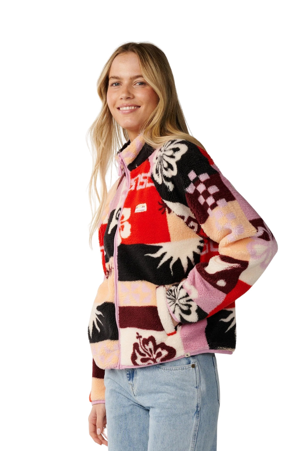 Rip Curl Party Wave Polar Womens Fleece Jacket Multi
