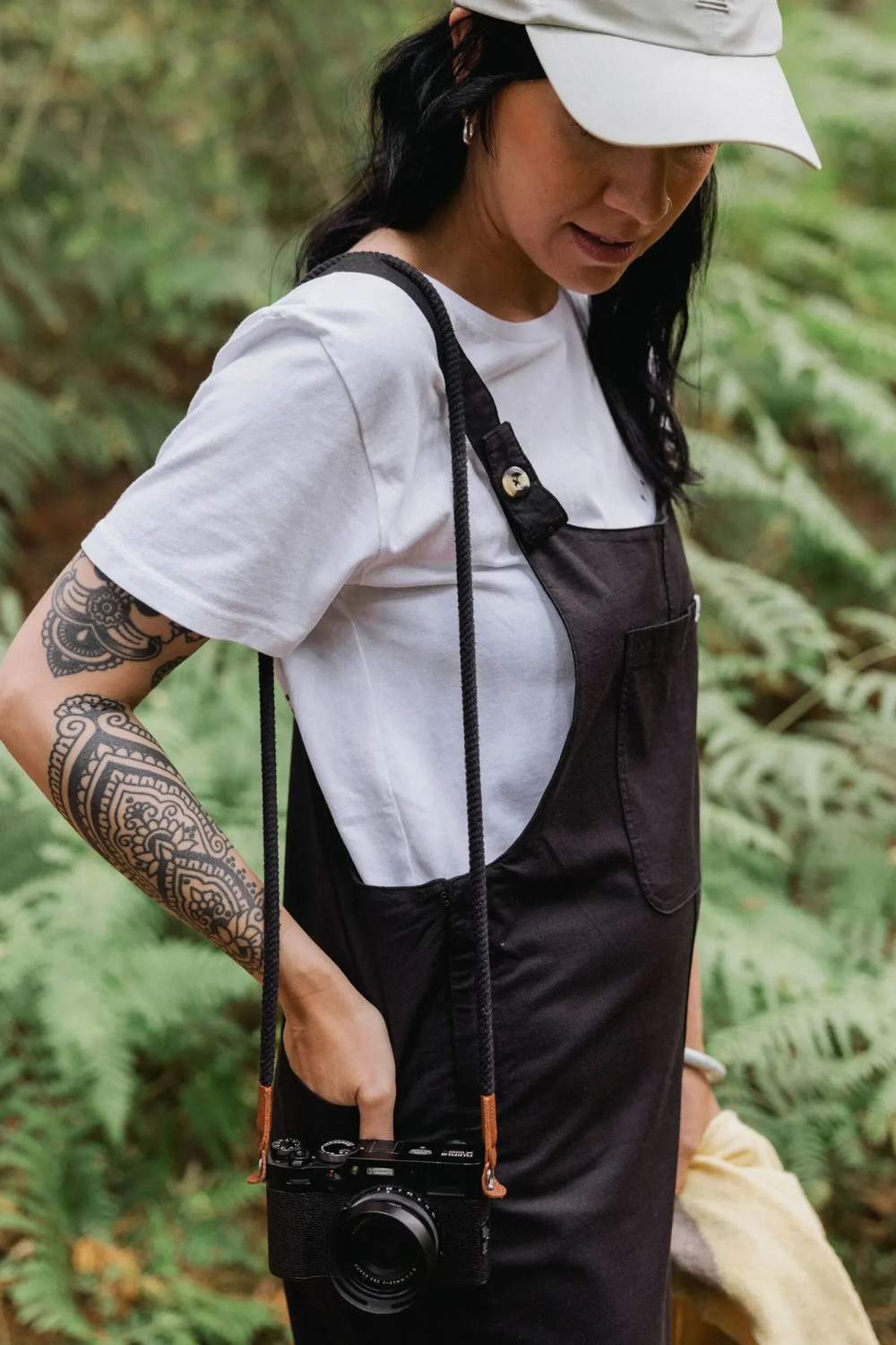 Passenger Meadows Womens Organic Cotton Dungarees Black