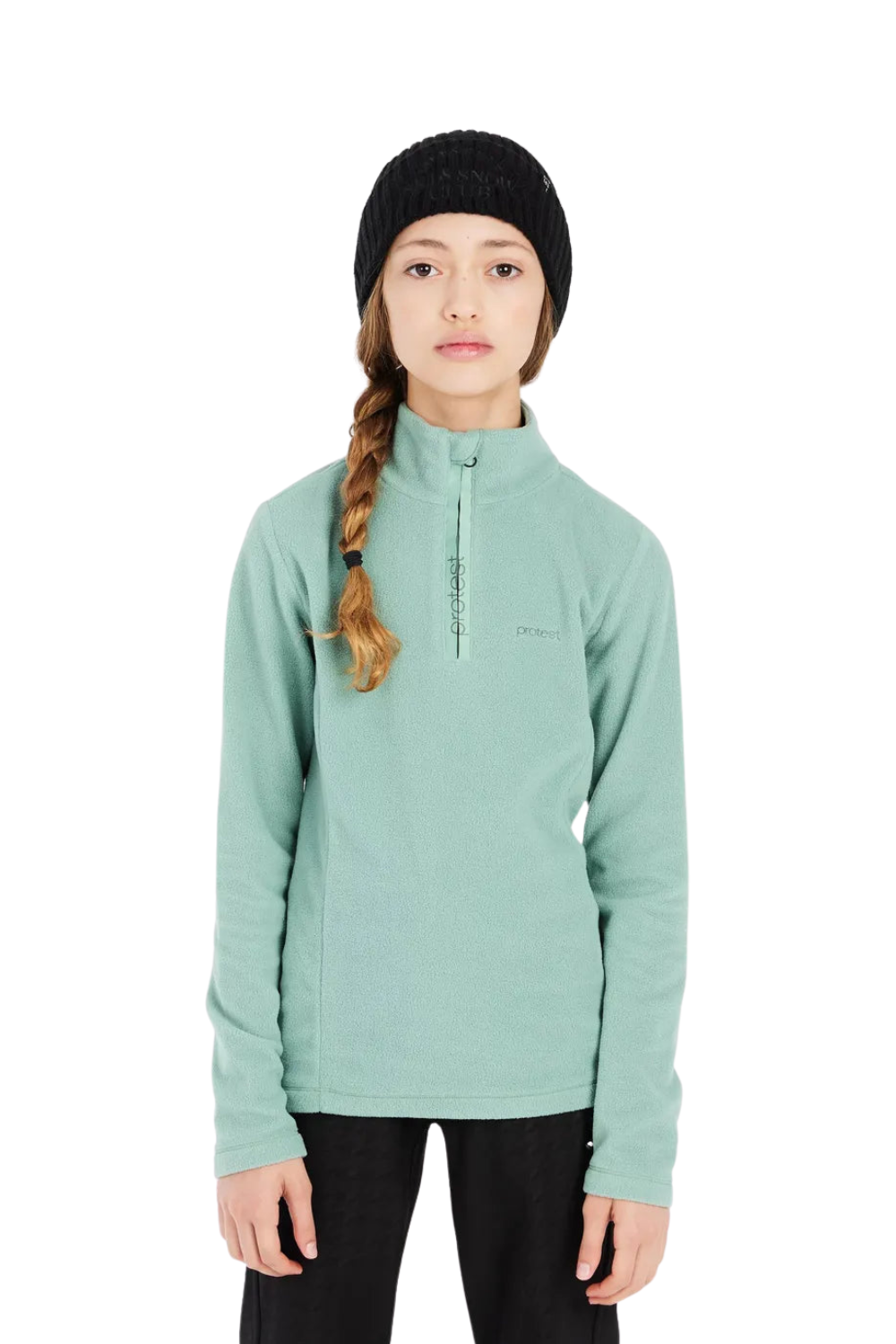 Protest Mutey Junior 1/4 Zip Top Green Baygreen