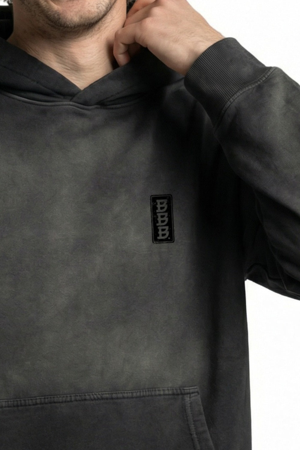 BamBooBay Hanko Stamp Mens Hoddie Shadowed Black