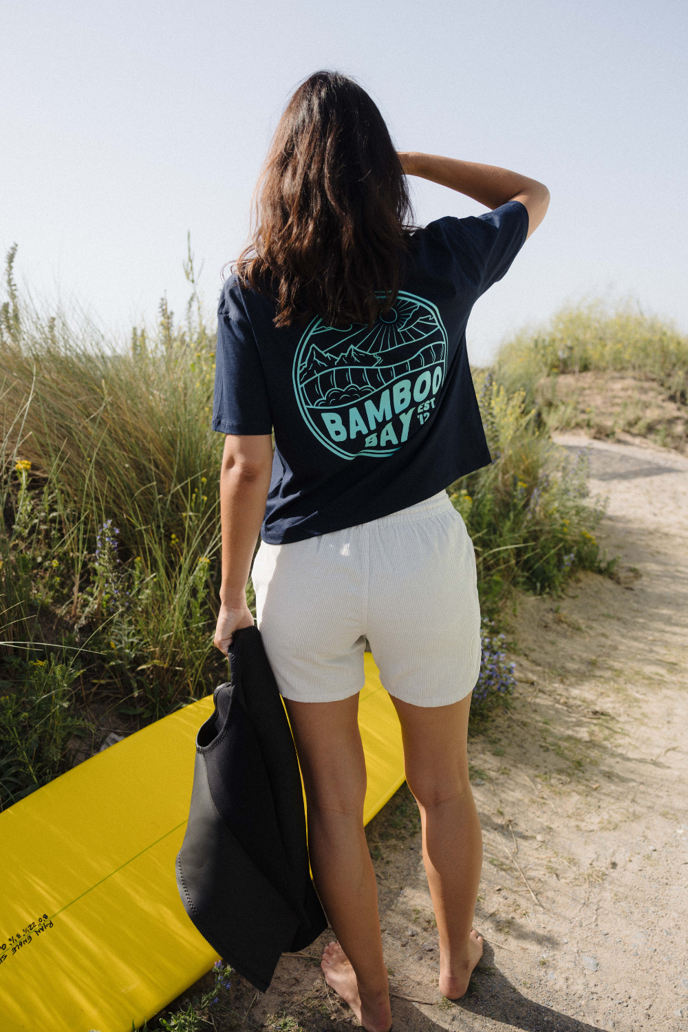 BamBooBay Mountain Badge Womens T-Shirt French Navy
