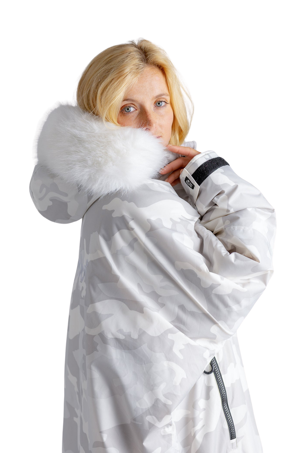 Dryrobe Adults Alpine Advance Long Sleeve Changing Robe White Camo