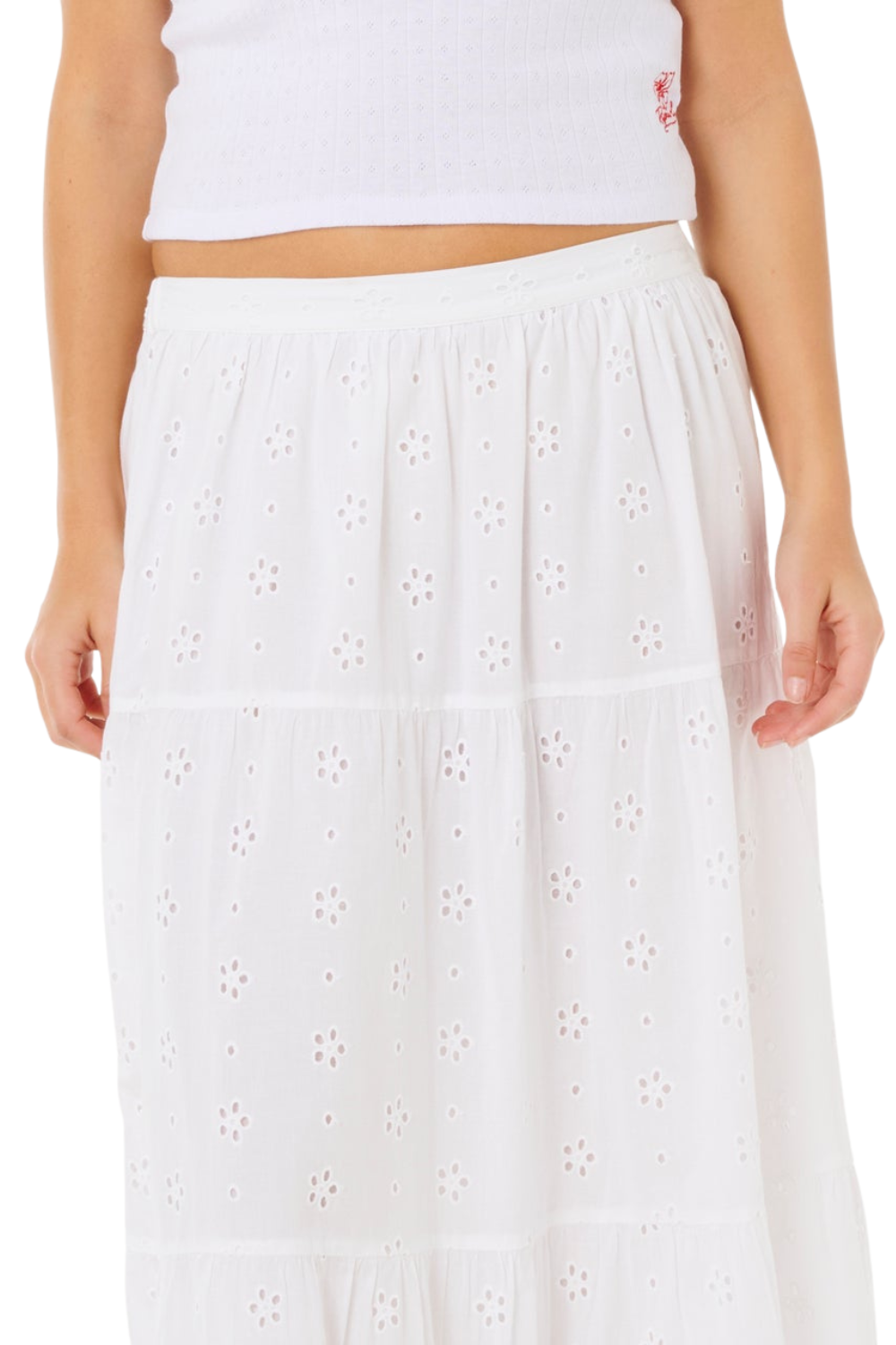 Rip Curl Oasis Broderie Maxi Skirt White