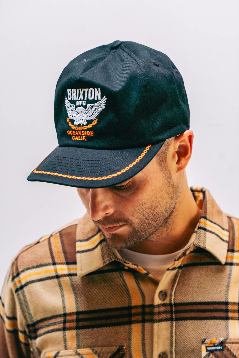 Brixton Waller High Profile Snapback Cap Black
