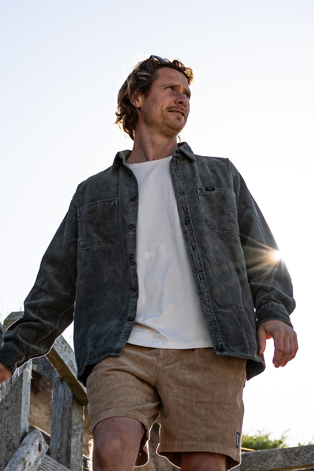 BamBooBay Chill Cord Long Sleeve Shirt Olive