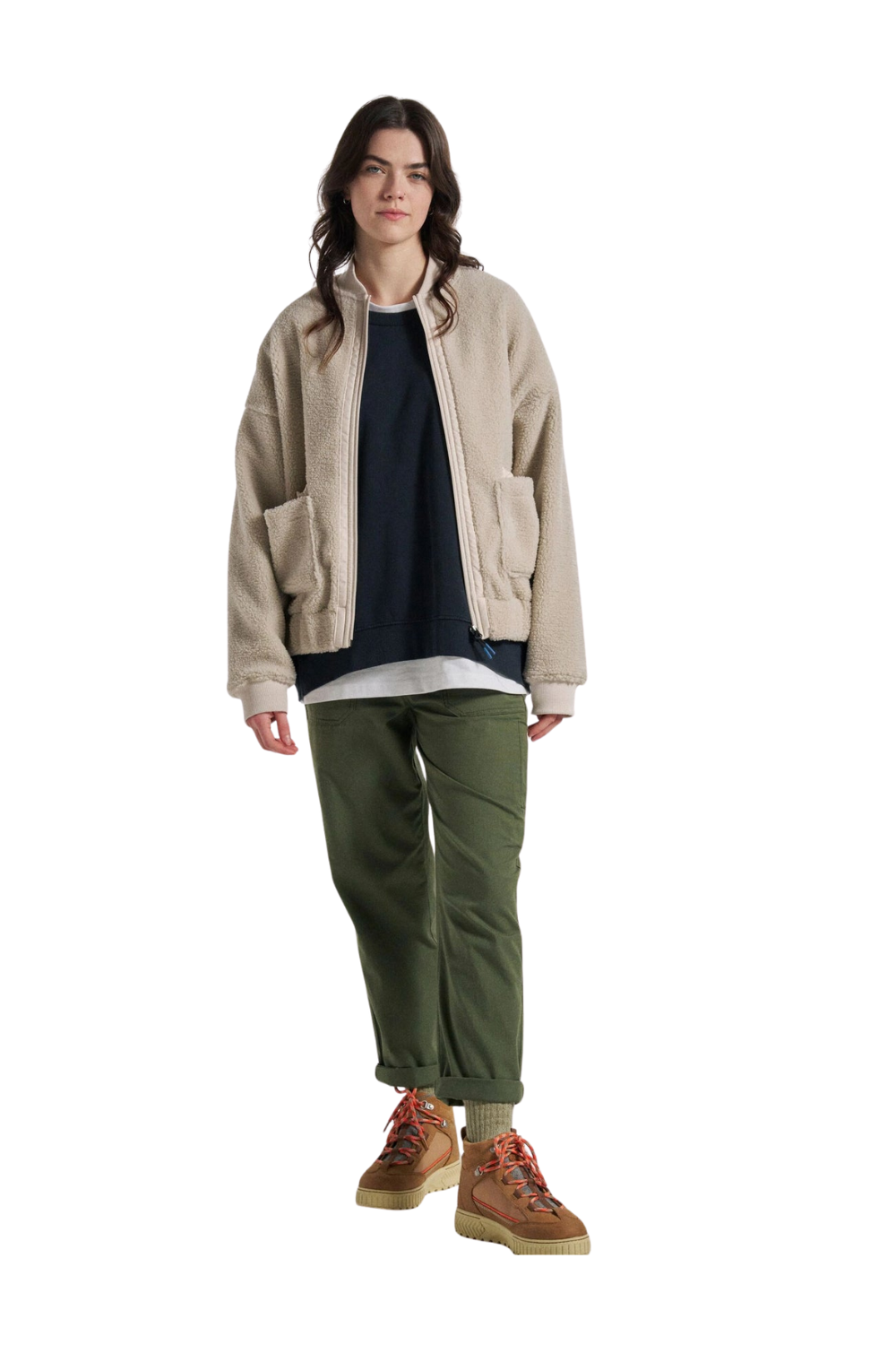 Passenger Lucia Womens Recycled Sherpa Fleece Vintage White