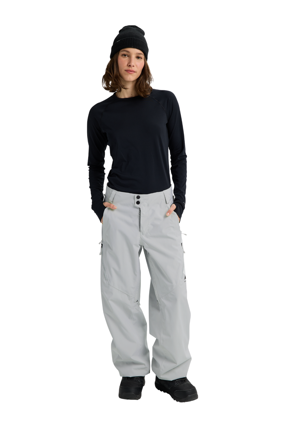 Burton Reserve 2L Womens Relaxed Ski & Snowboard Pants Gray Cloud