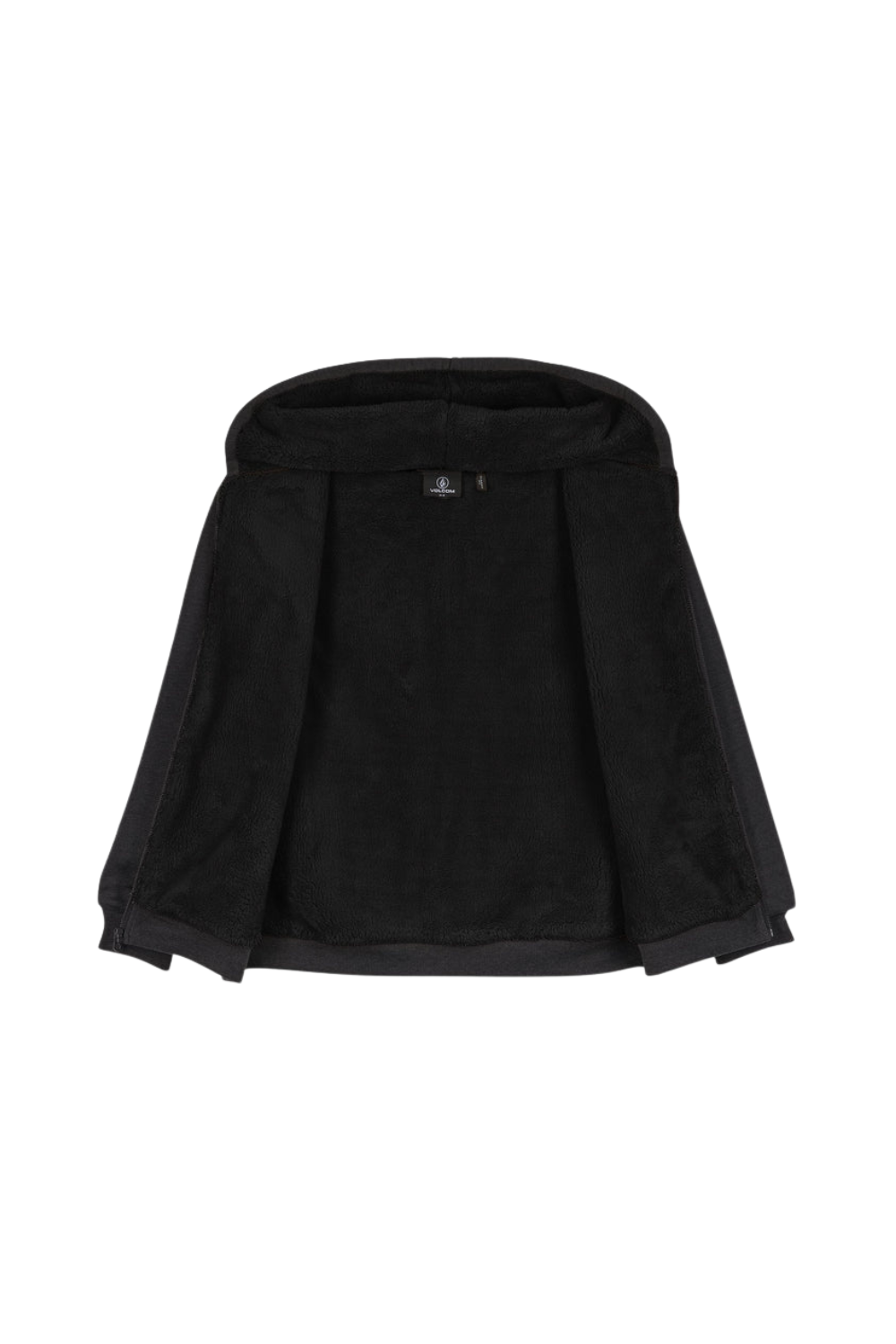 Volcom Single Stone Fleece Lined Full Zip Hoodie Heather Black