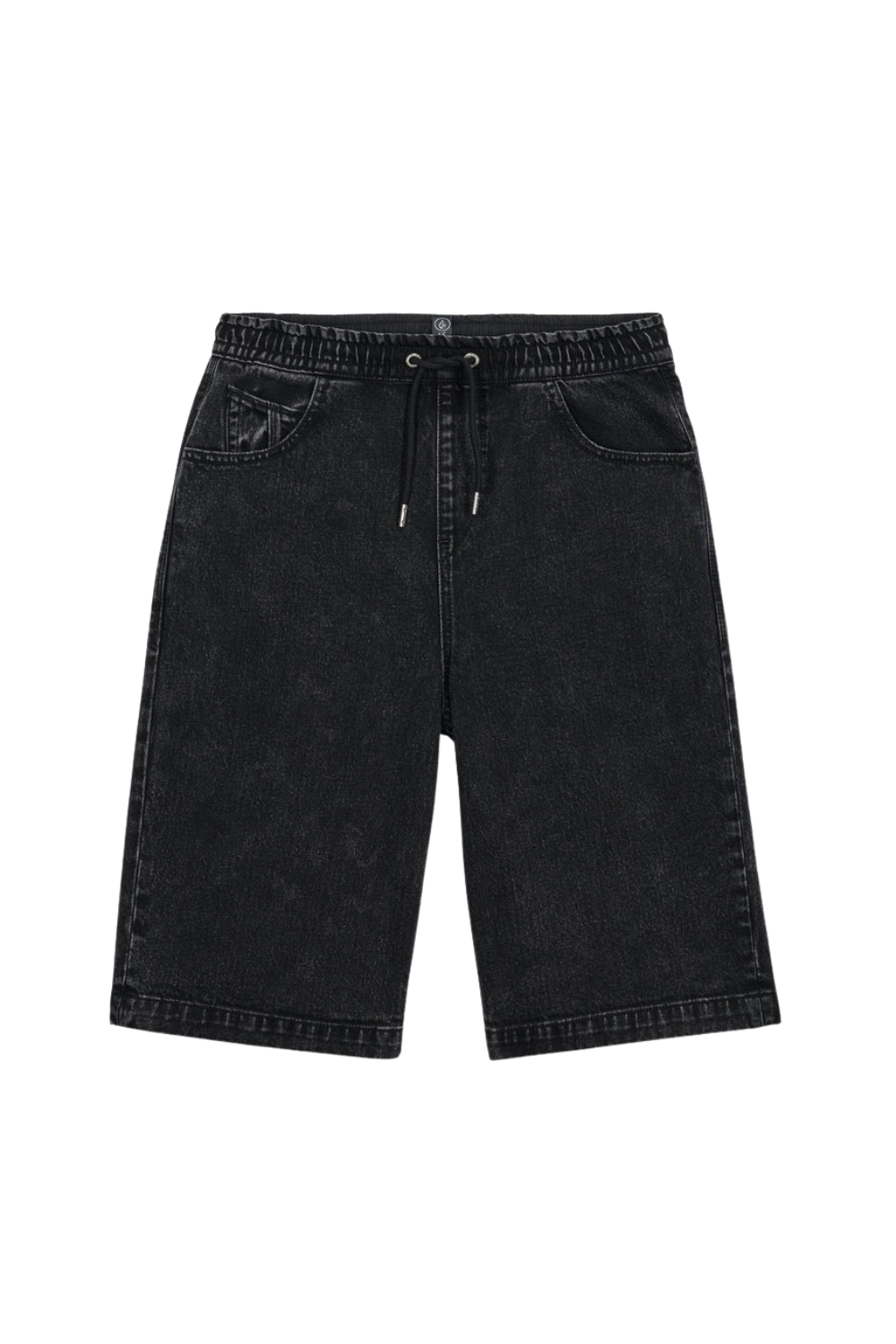 Volcom Freazy Loose Denim Mens Elasticated Waist Shorts Blackity Black