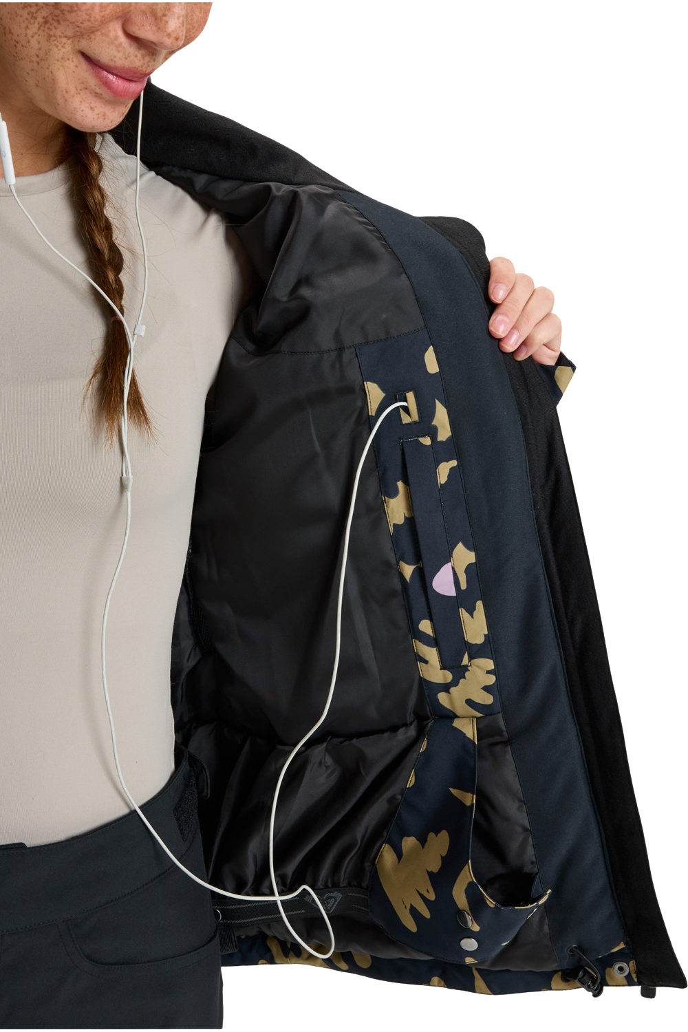 Roxy Womens Jetty Technical Snow Jacket Fennel Seed Big Flower