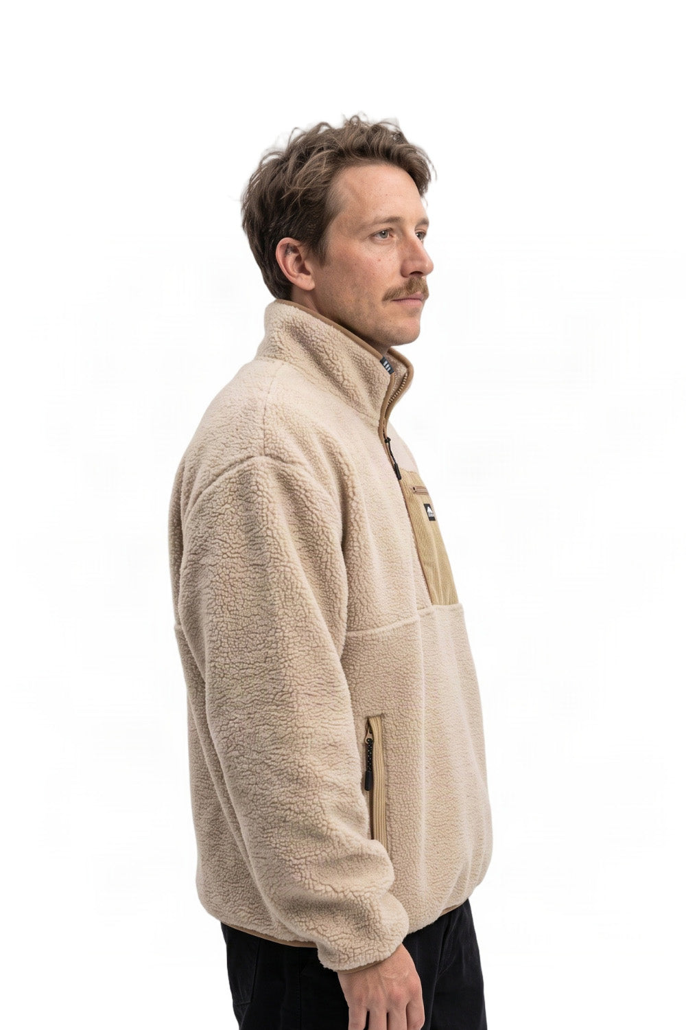 BamBooBay Boulder 2 Mens 1/4 Zip Sherpa Fleece Natural