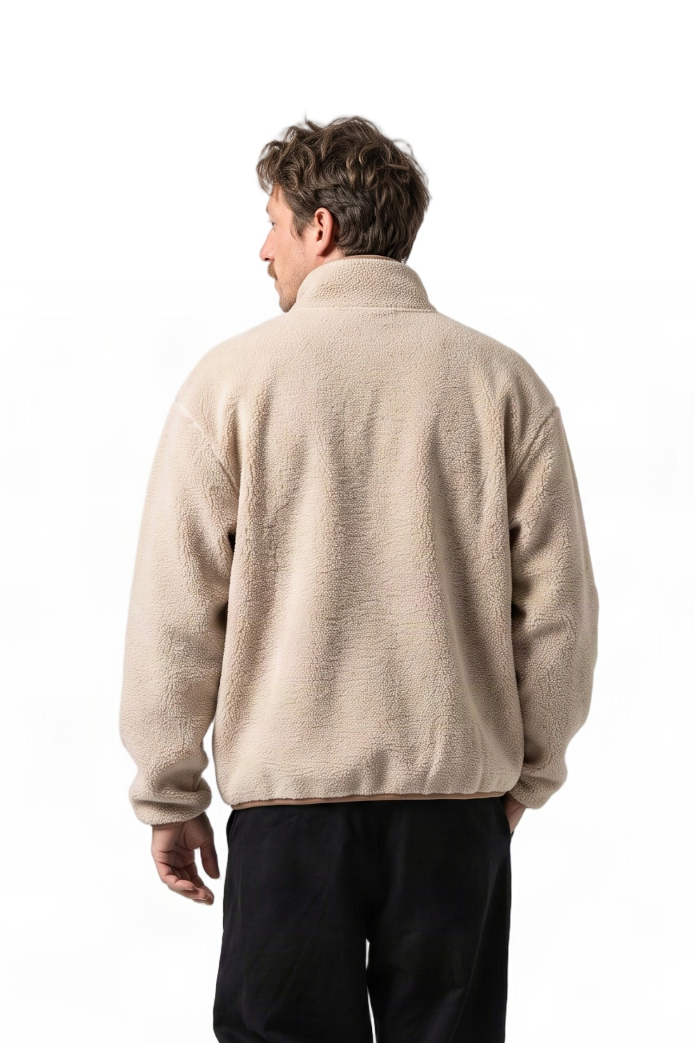 BamBooBay Boulder 2 Mens 1/4 Zip Sherpa Fleece Natural
