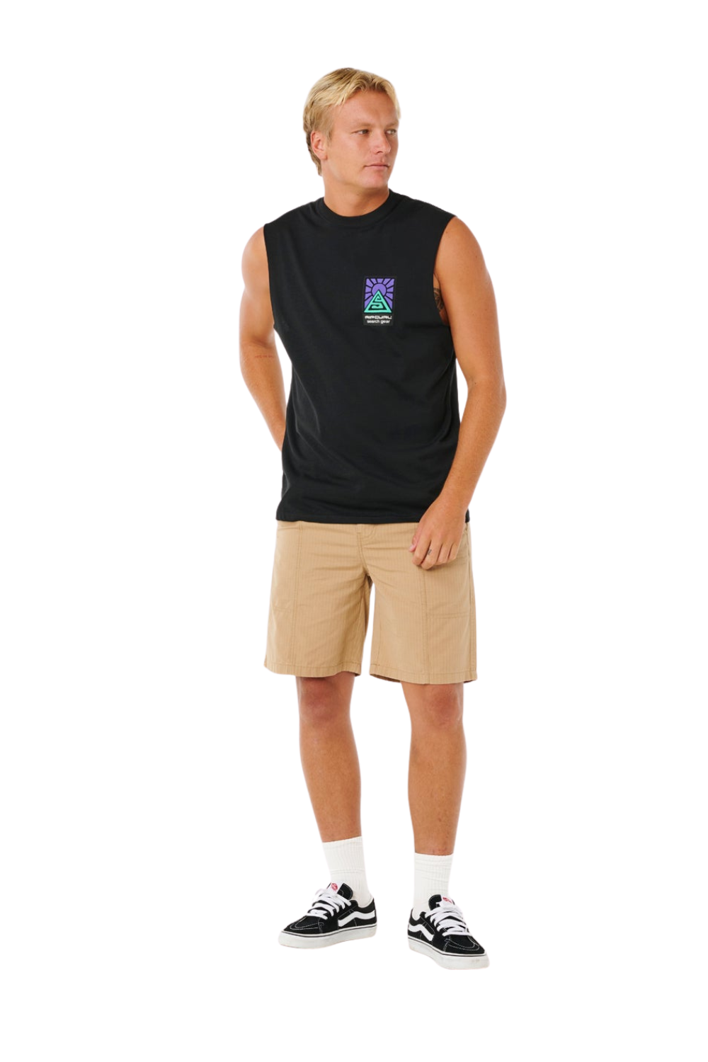 Rip Curl Search Dawn Muscle Mens T-Shirt Black