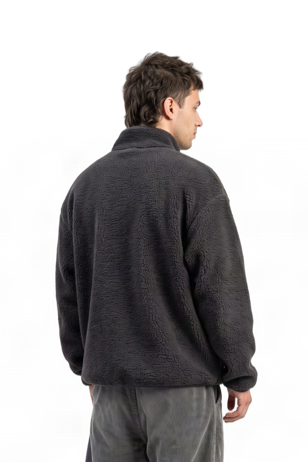 BamBooBay Haytor Mens Full Zip Sherpa Fleece Black/Slate