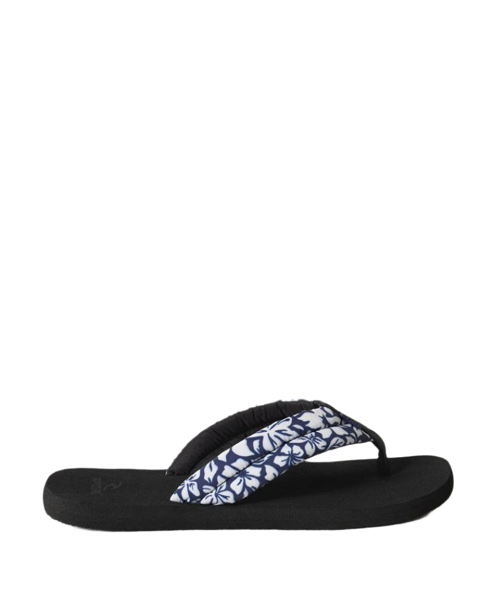Rip Curl Freedom Plush Bloom Open Toe Flip Flop Black
