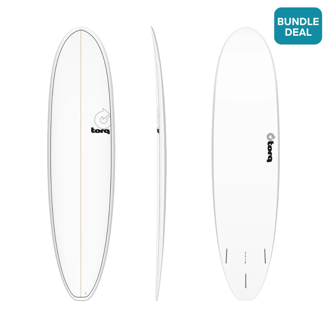 Torq TET V+ Surfboard in Pinline White