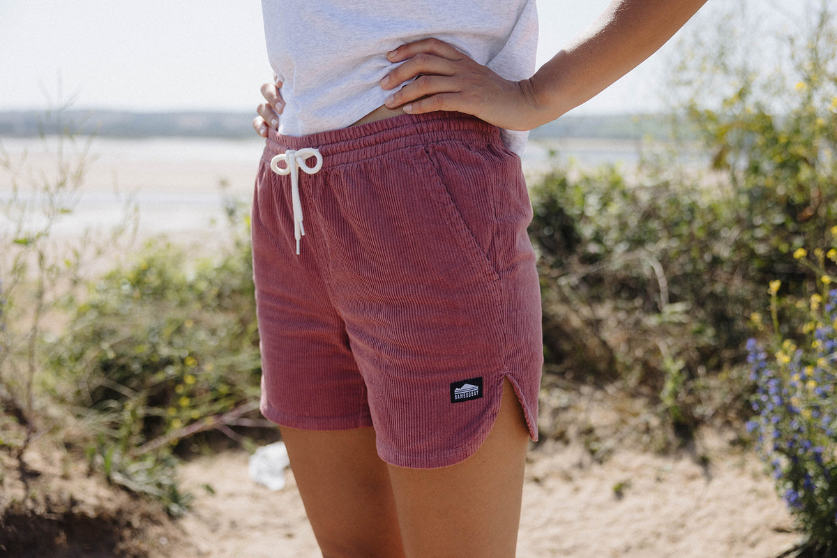 BamBooBay Womens Chill Cord Shorts Mauve