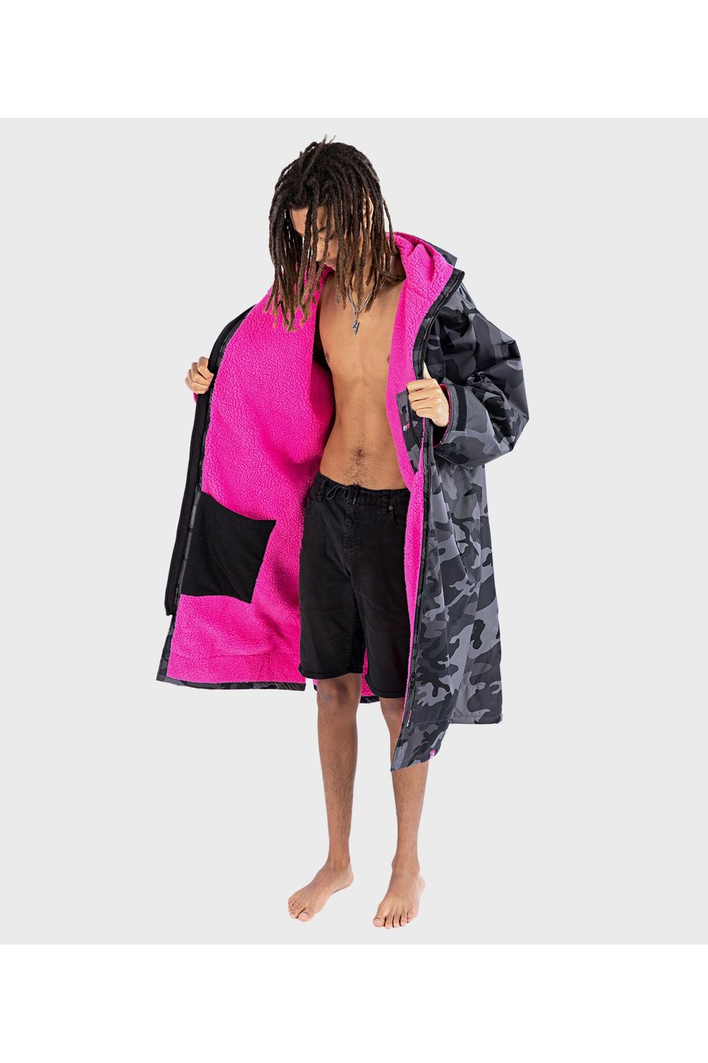 Dryrobe Advance Adult Long Sleeve Black Camo/Pink