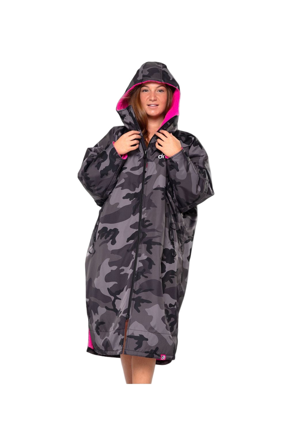 Dryrobe Advance Adult Long Sleeve Black Camo/Pink