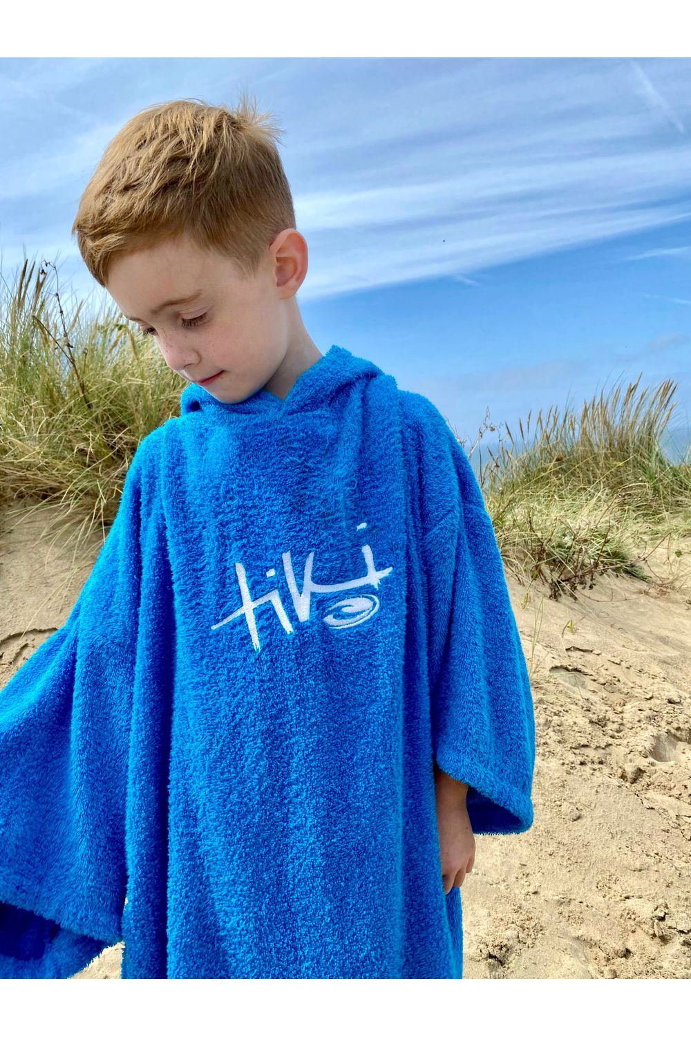 Tiki Junior Hooded Change Robe Blue