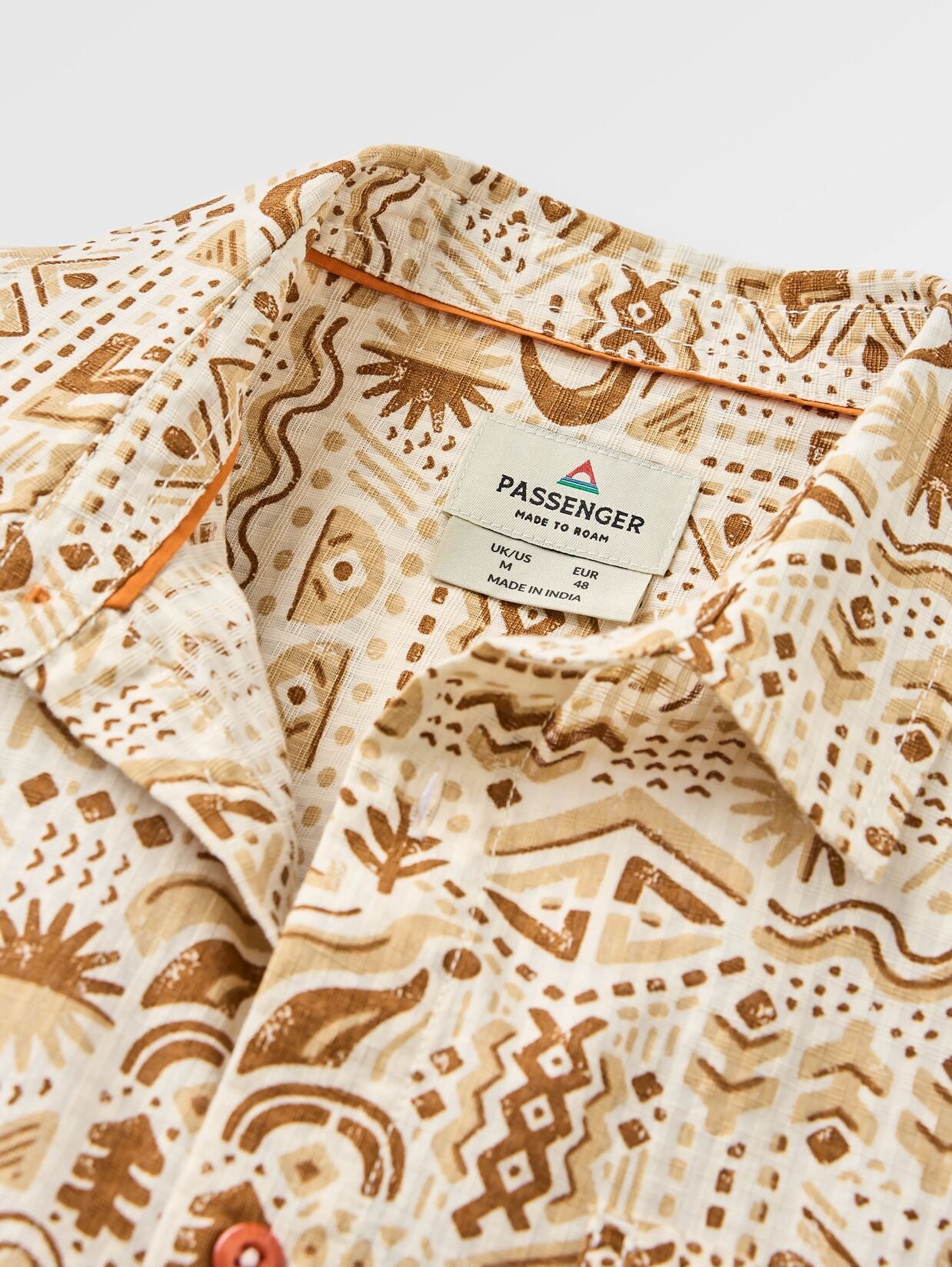 Passenger Chill Textured Organic Cotton Short Sleeve Shirt Elemental Geo Birch