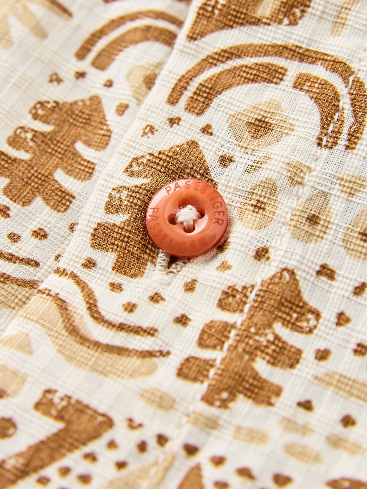 Passenger Chill Textured Organic Cotton Short Sleeve Shirt Elemental Geo Birch