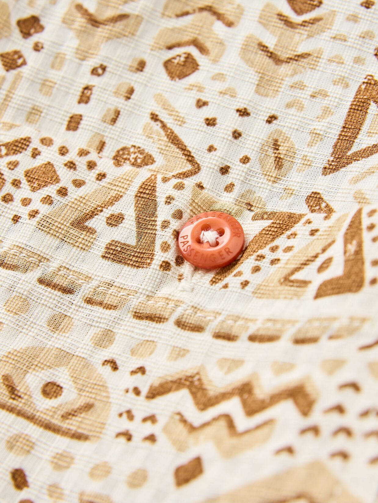 Passenger Chill Textured Organic Cotton Short Sleeve Shirt Elemental Geo Birch