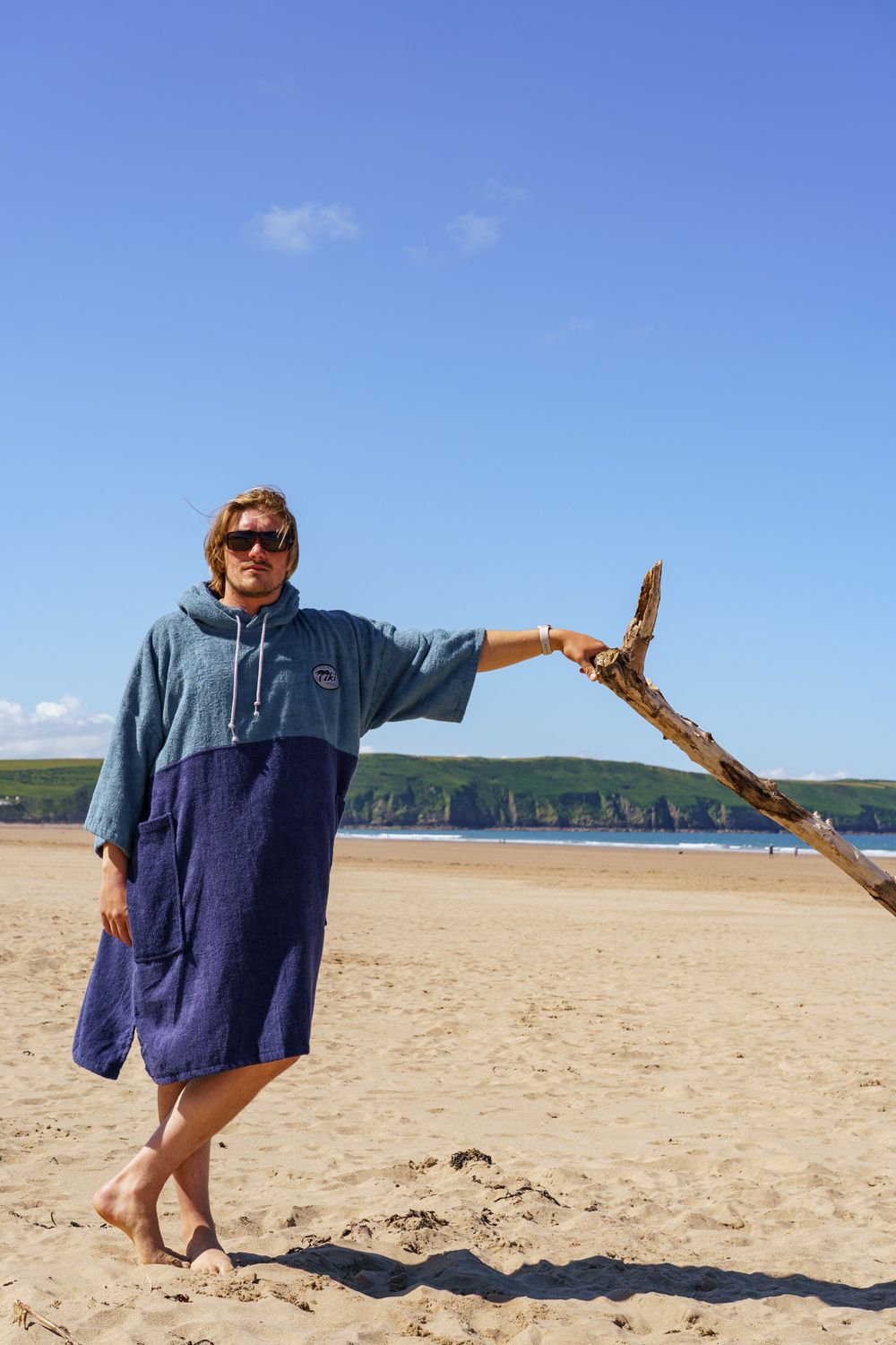 Tiki Adults Cosy Towel Robe Deep Ocean Blue