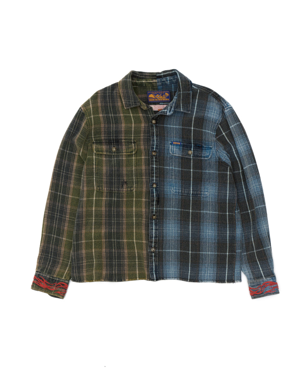Deus Genesis Embro Flannel Shirt Blue Check