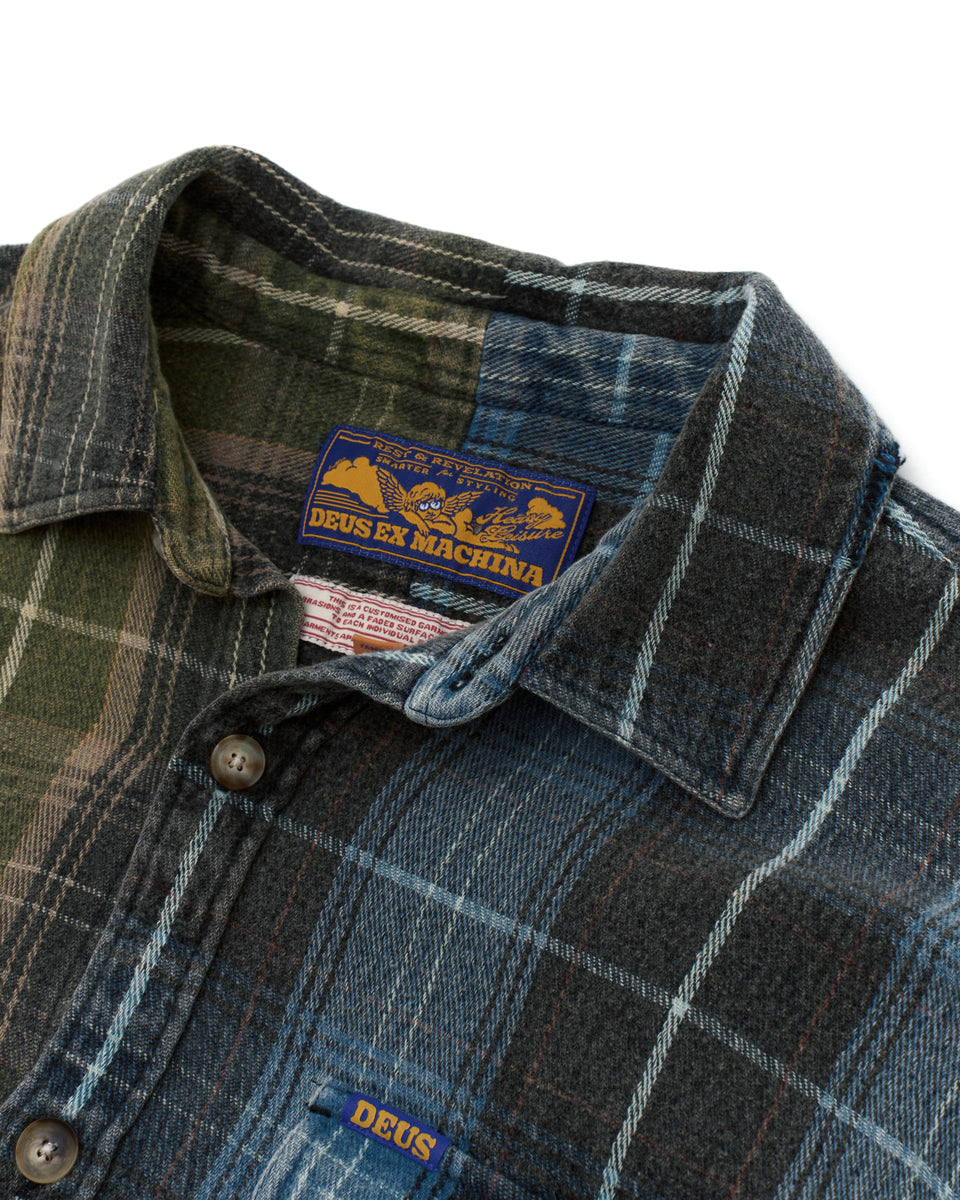 Deus Genesis Embro Flannel Shirt Blue Check