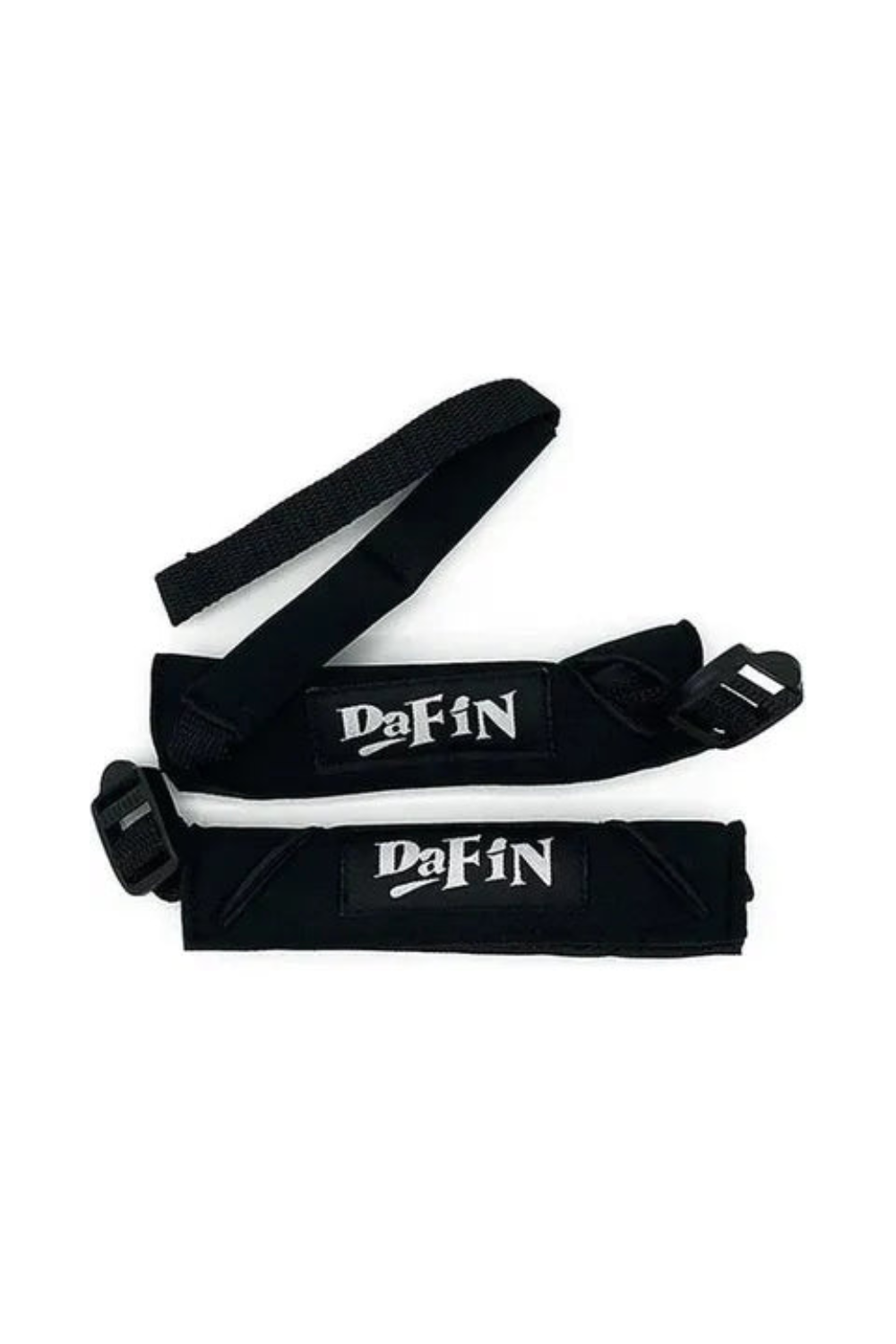 Black fin savers with 'DaFin' logo on a white background